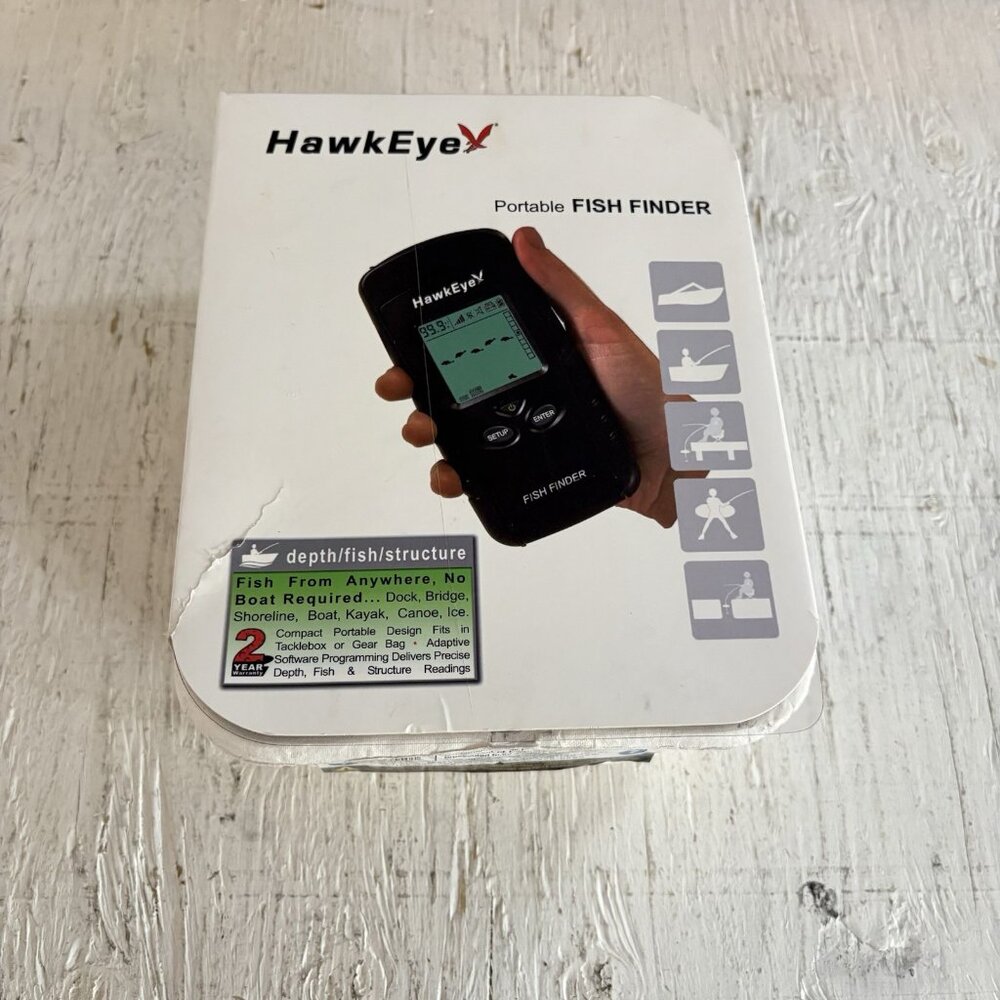 Portable Fish Finder F33P By HawkEye Black USB 2.3" Glare-Free Backlight Display